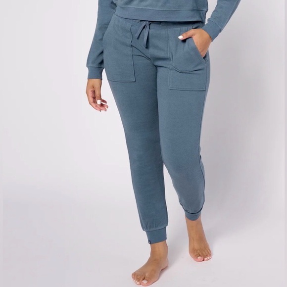 Barefoot Dreams Pants - BAREFOOT DREAMS Malibu Collection Butterchic Knit Joggers in Stargazer Blue NWT